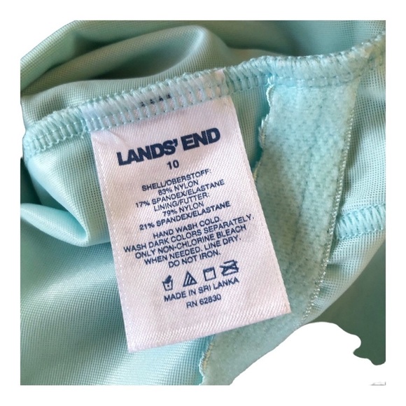 Lands' End Sleeveless Tummy Control Mini Swimming Dress Women's Size 10 Green - Picture 4 of 7